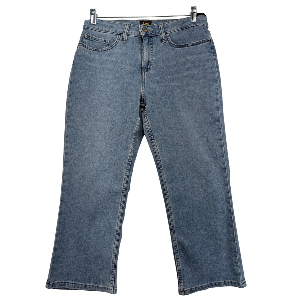 Lee Womens Mid Rise Straight Leg Light Wash Denim Jeans Size 8M 30x22